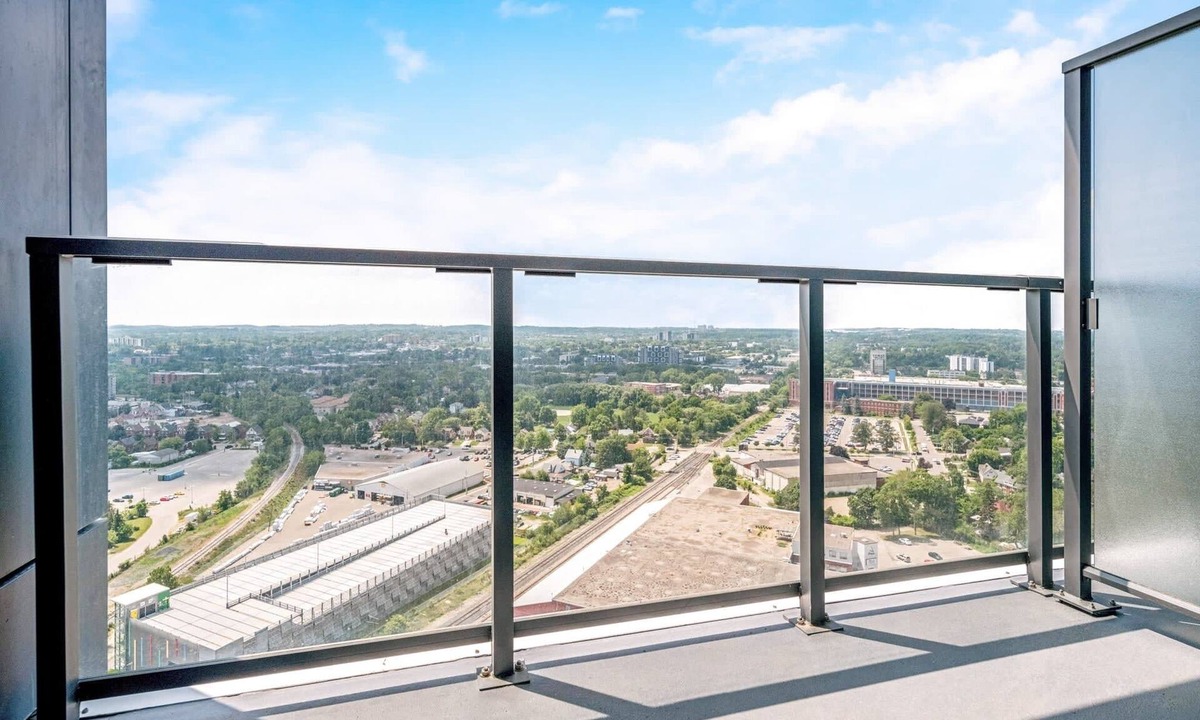 Kitchener Apartment | Modern High-Rise 24th Floor Condo w Private Patio