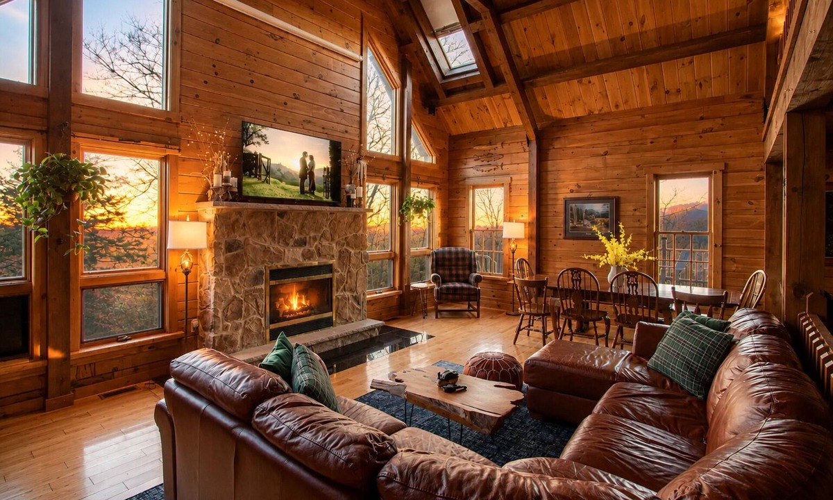 Swiftwater Cabin | Poconos True Log Cabin with Views, Hot Tub & Game Room