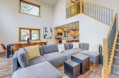 Eagle River House | Lakefront home with yard, private dock, deck, firepit, & washer/dryer