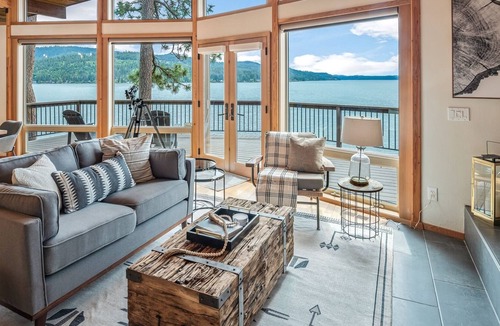 Harrison House | Mountain Modern CDA Waterfront Home | Near Gozzer Ranch | Views | Private Dock