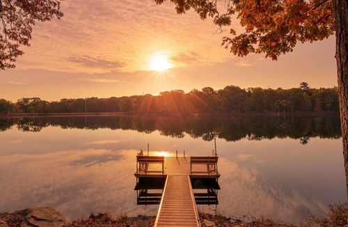 Pocono Mountain Lake House | Private Lakefront with Pool, Hot Tub, Firepit, Pets