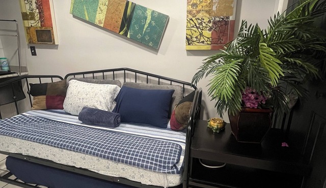 Charming studio great location parking & central air. Daybed converts to double.